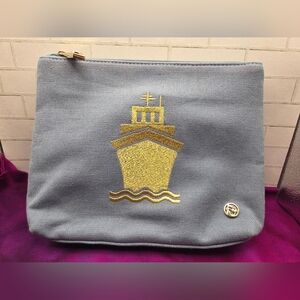Spartina 449 Blue and Gold Cosmetic Case